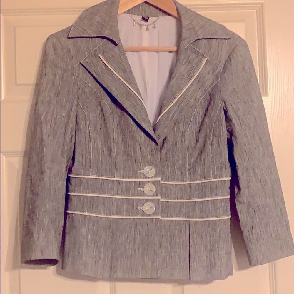 BEBE Grey Linen Blazer size 8